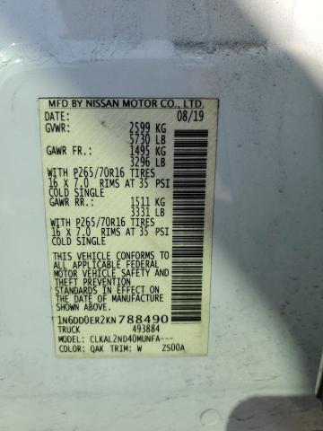 Photo 10 from auction – 2019 NISSAN FRONTIER S with VIN 1N6DD0ER2KN788490