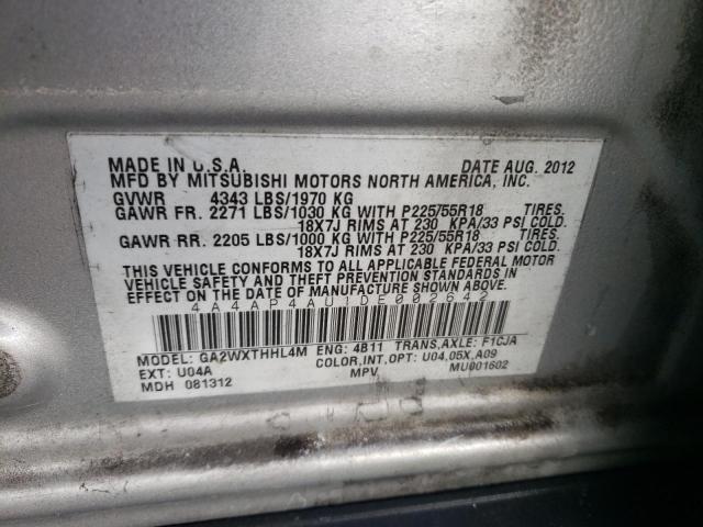 Photo 10 from auction – 2013 MITSUBISHI OUTLANDER with VIN 4A4AP4AU1DE002642