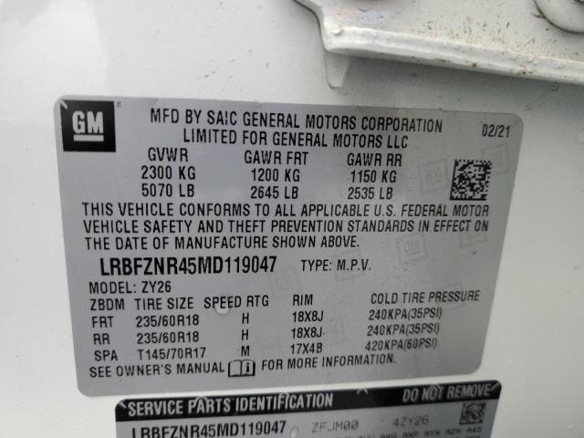 Photo 10 from auction – 2021 BUICK ENVISION E with VIN LRBFZNR45MD119047