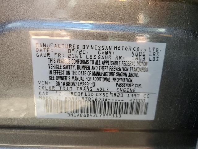 Photo 10 from auction – 2020 NISSAN SENTRA SR with VIN 3N1AB8DV3LY299113