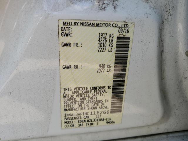 Photo 10 from auction – 2017 NISSAN ALTIMA 2.5 with VIN 1N4AL3AP1HC116266