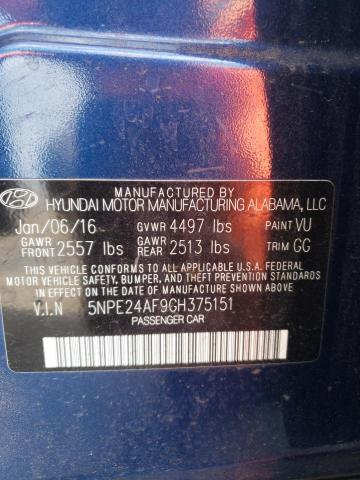 Photo 10 from auction – 2016 HYUNDAI SONATA SE with VIN 5NPE24AF9GH375151