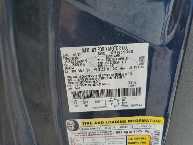 Photo 10 from auction – 2013 FORD F150 SUPER with VIN 1FTFW1CF4DKD14999