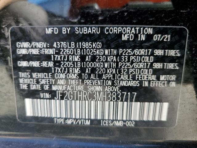 Photo 10 from auction – 2021 SUBARU CROSSTREK with VIN JF2GTHRC3MH383717