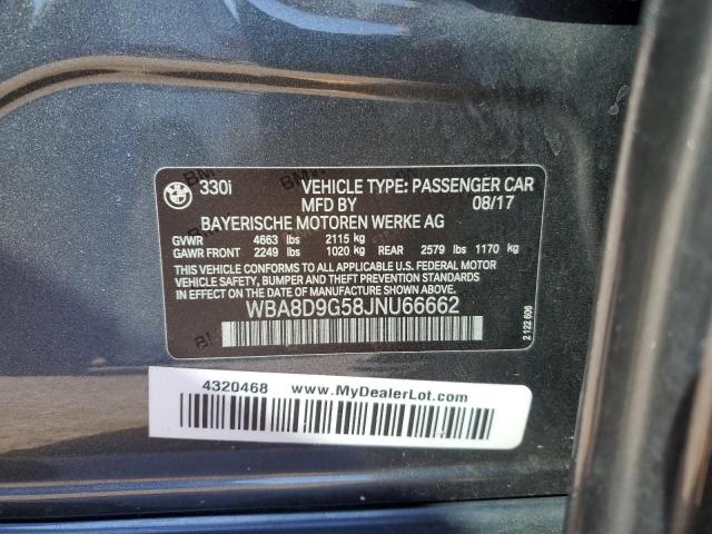 Photo 10 from auction – 2018 BMW 330 XI with VIN WBA8D9G58JNU66662