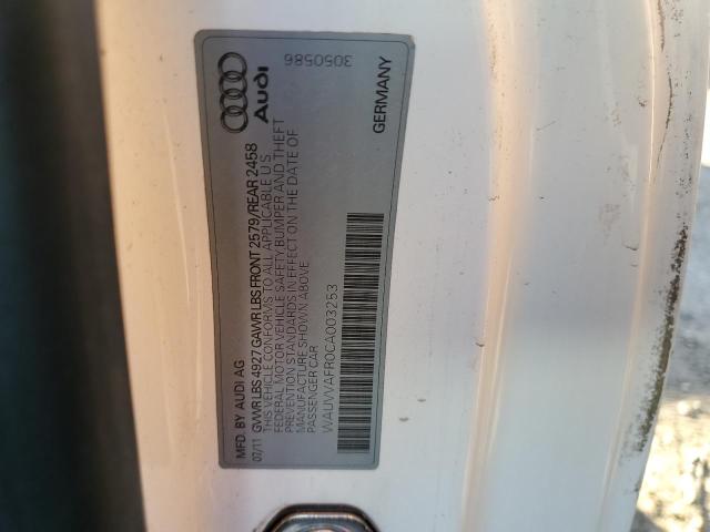 Photo 10 from auction – 2012 AUDI S5 PRESTIG with VIN WAUVVAFR0CA003253
