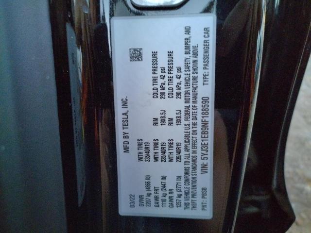 Photo 10 from auction – 2022 TESLA MODEL 3 with VIN 5YJ3E1EB9NF188590