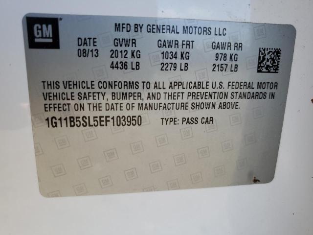 Photo 10 from auction – 2014 CHEVROLET MALIBU LS with VIN 1G11B5SL5EF103950