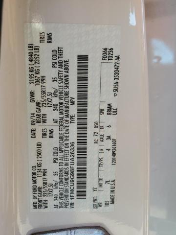 Photo 10 from auction – 2015 FORD ESCAPE SE with VIN 1FMCU9G98FUA26336