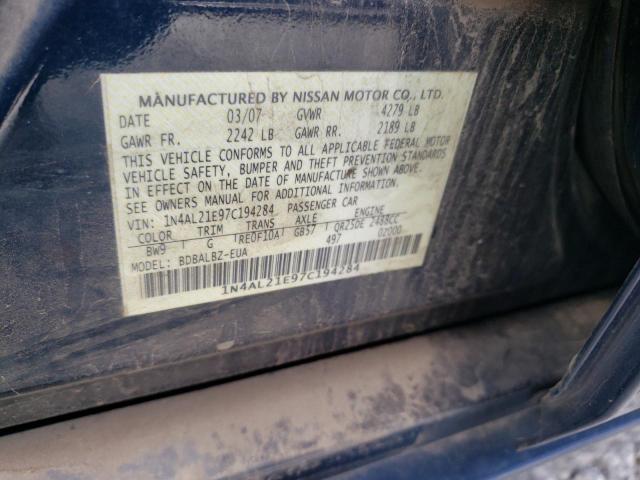 Photo 10 from auction – 2007 NISSAN ALTIMA 2.5 with VIN 1N4AL21E97C194284