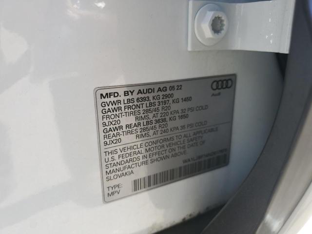 Photo 10 from auction – 2022 AUDI Q7 PREMIUM with VIN WA1LJBF74ND017873