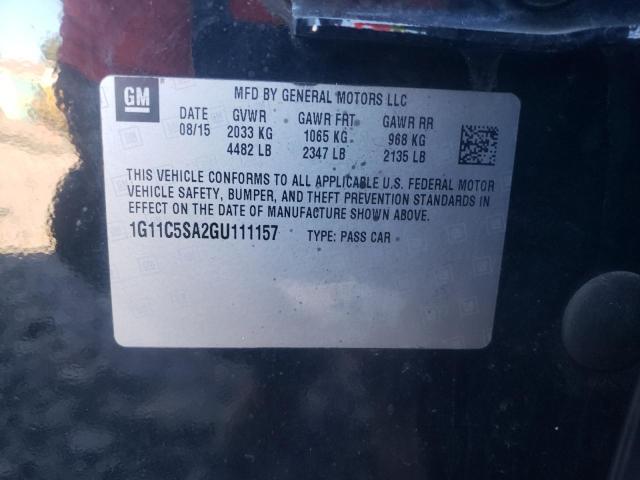 Photo 10 from auction – 2016 CHEVROLET MALIBU LIM with VIN 1G11C5SA2GU111157