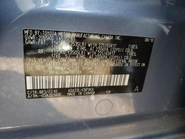 Photo 10 from auction – 2010 TOYOTA RAV4 with VIN 2T3BF4DV0AW080384