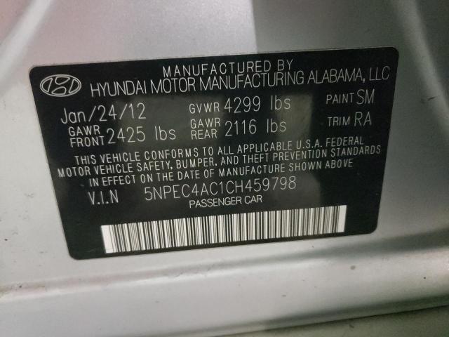 Photo 10 from auction – 2012 HYUNDAI SONATA SE with VIN 5NPEC4AC1CH459798