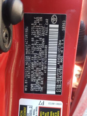 Photo 10 from auction – 2013 TOYOTA CAMRY L with VIN 4T1BF1FK7DU669589