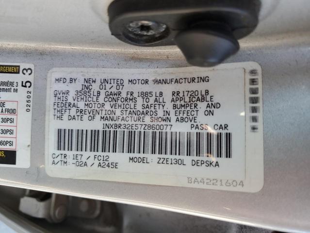 Photo 10 from auction – 2007 TOYOTA COROLLA CE with VIN 1NXBR32E57Z860077