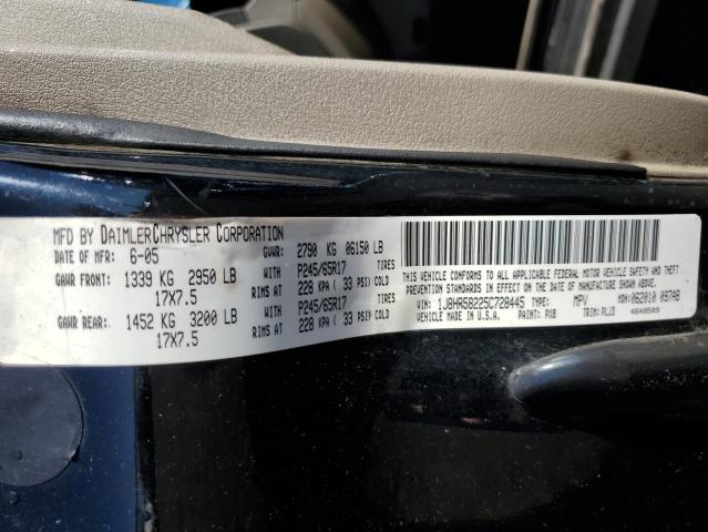 Photo 10 from auction – 2005 JEEP GRCHER LTD with VIN 1J8HR58225C728445