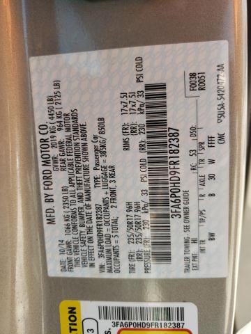 Photo 10 from auction – 2015 FORD FUSION SE with VIN 3FA6P0HD9FR182387