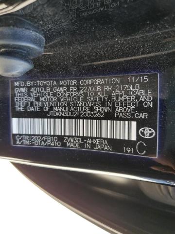 Photo 10 from auction – 2015 TOYOTA PRIUS with VIN JTDKN3DU2F2003262