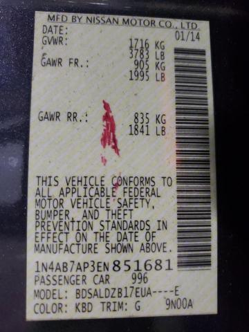 Photo 10 from auction – 2014 NISSAN SENTRA S with VIN 1N4AB7AP3EN851681