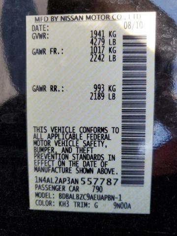 Photo 10 from auction – 2010 NISSAN ALTIMA BAS with VIN 1N4AL2AP3AN557787