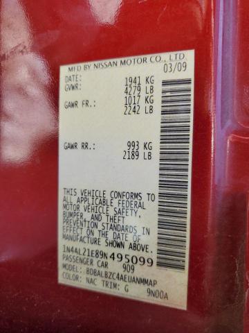 Photo 10 from auction – 2009 NISSAN ALTIMA 2.5 with VIN 1N4AL21E89N495099