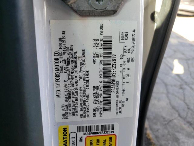 Photo 10 from auction – 2014 FORD FUSION SE with VIN 3FA6P0HD2ER232819