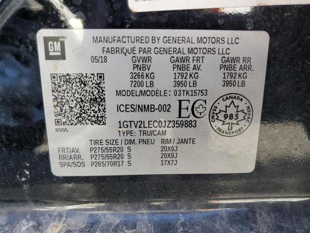 Photo 10 from auction – 2018 GMC SIERRA K15 with VIN 1GTV2LEC0JZ359883