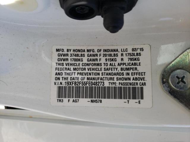 Photo 10 from auction – 2015 HONDA CIVIC LX with VIN 19XFB2F55FE048273
