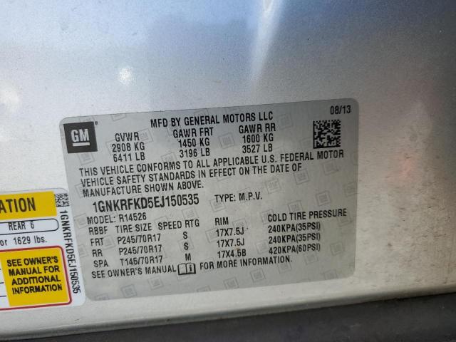 Zdjęcie 10 z aukcji – 2014 CHEVROLET TRAVERSE L z VIN 1GNKRFKD5EJ150535