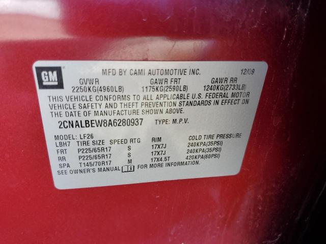 Photo 10 from auction – 2010 CHEVROLET EQUINOX LS with VIN 2CNALBEW8A6280937