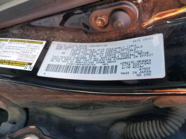 Photo 10 from auction – 2004 TOYOTA 4RUNNER SR with VIN JTEBT14R440030764