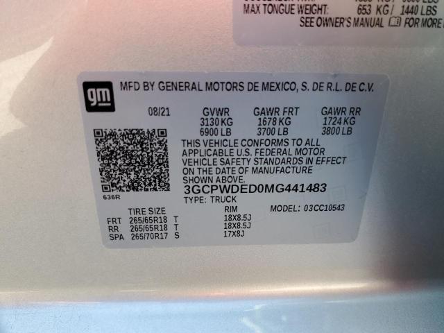 Photo 10 from auction – 2021 CHEVROLET SILVERADO with VIN 3GCPWDED0MG441483