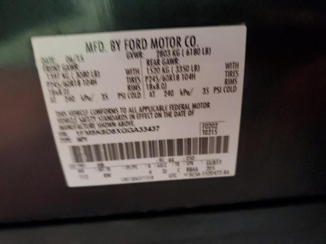 Photo 10 from auction – 2016 FORD EXPLORER X with VIN 1FM5K8D8XGGA33437