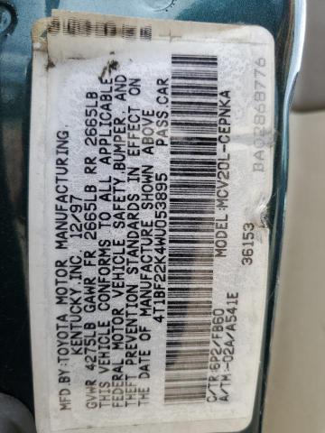Photo 10 from auction – 1998 TOYOTA CAMRY CE with VIN 4T1BF22K4WU053895