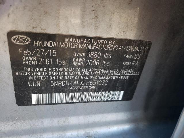 Photo 10 from auction – 2015 HYUNDAI ELANTRA SE with VIN 5NPDH4AEXFH651272