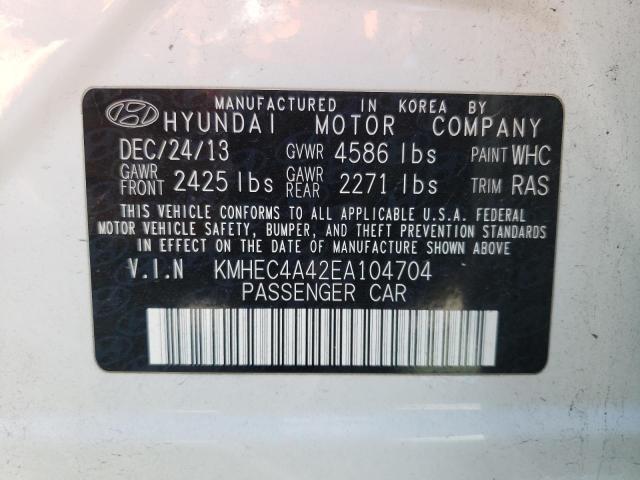 Photo 10 from auction – 2014 HYUNDAI SONATA HYB with VIN KMHEC4A42EA104704