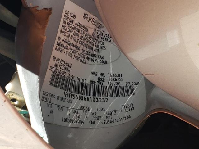 Photo 10 from auction – 2006 FORD TAURUS SEL with VIN 1FAFP56U06A103232