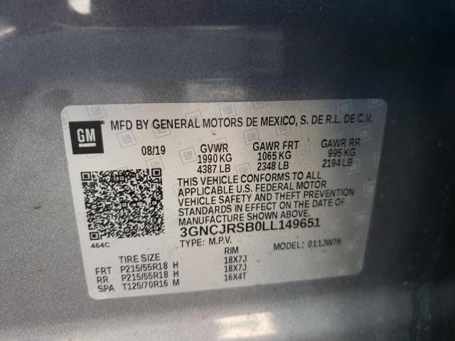 Photo 10 from auction – 2020 CHEVROLET TRAX PREMI with VIN 3GNCJRSB0LL149651