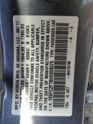 Photo 10 from auction – 2017 HONDA CIVIC EX with VIN 19XFC2F78HE059575