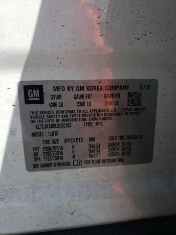 Photo 10 from auction – 2020 CHEVROLET TRAX LS with VIN KL7CJKSB5LB092183
