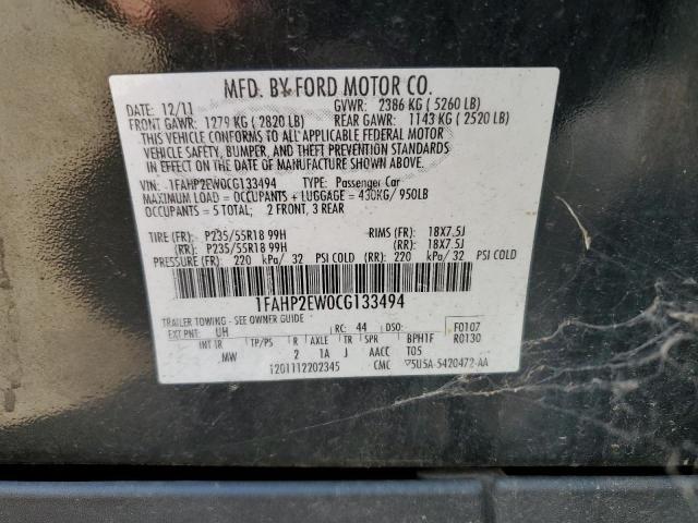 Photo 10 from auction – 2012 FORD TAURUS SEL with VIN 1FAHP2EW0CG133494