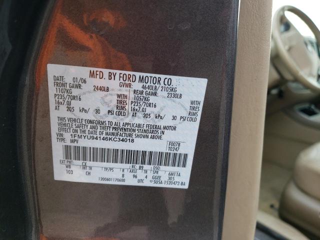 Photo 10 from auction – 2006 FORD ESCAPE LIM with VIN 1FMYU94146KC34018