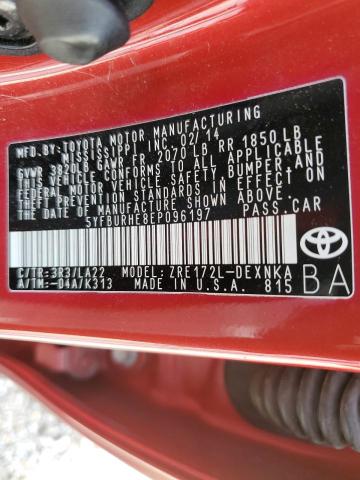Photo 10 from auction – 2014 TOYOTA COROLLA L with VIN 5YFBURHE8EP096197