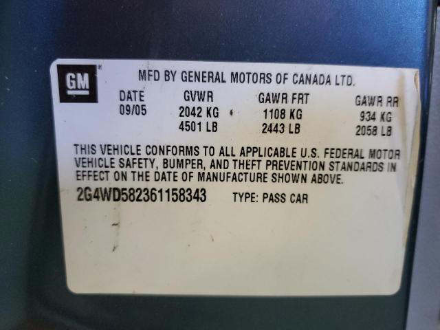 Photo 10 from auction – 2006 BUICK LACROSSE C with VIN 2G4WD582361158343