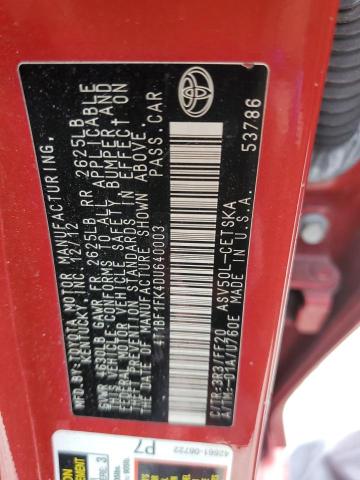 Photo 10 from auction – 2013 TOYOTA CAMRY L with VIN 4T1BF1FK4DU640003