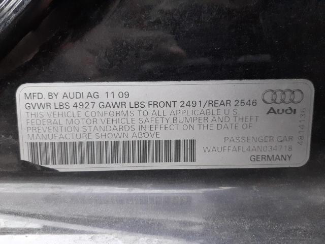 Photo 10 from auction – 2010 AUDI A4 PREMIUM with VIN WAUFFAFL4AN034718