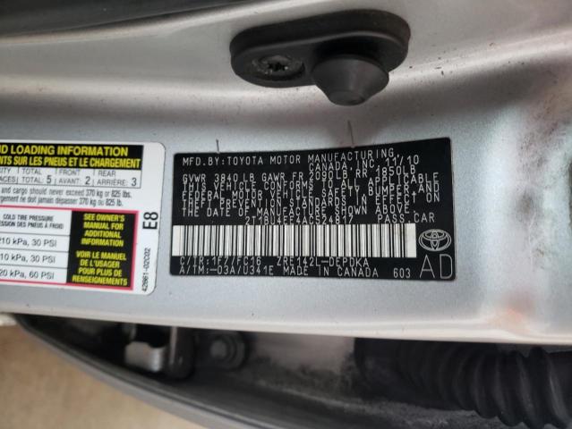Photo 10 from auction – 2010 TOYOTA COROLLA BA with VIN 2T1BU4EE4AC524817