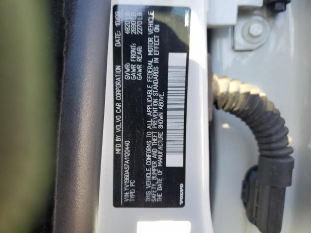 Photo 10 from auction – 2010 VOLVO S80 3.2 with VIN YV1960AS7A1120440