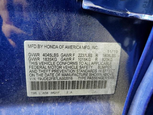 Photo 10 from auction – 2020 ACURA ILX PREMIU with VIN 19UDE2F87LA002016